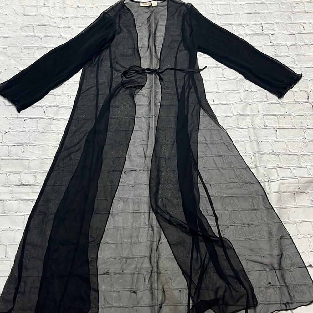 Vintage Victoria’s Secret Gold Label Sleepwear Robe Duster Sheer Lingerie M/L